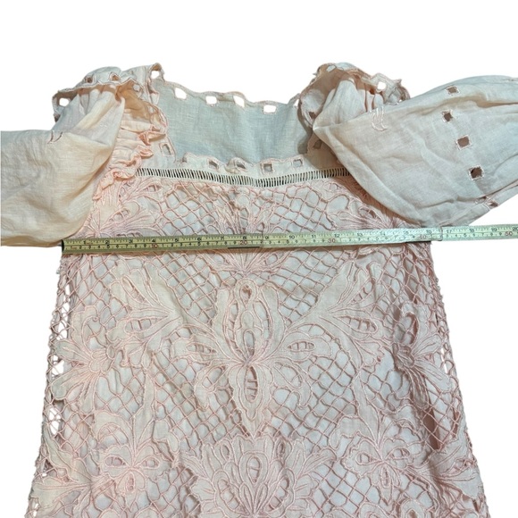 Sundance Blush Pink Embroidered Lace Blouse Romantic Top Sz S - Picture 7 of 11